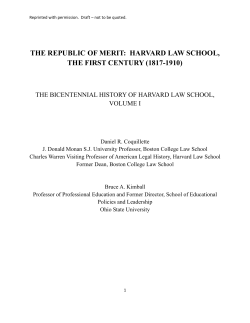 the republic of merit: harvard law school, the first century (1817