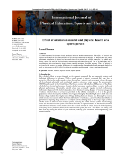 Effect of alcohol on mental and physical health of a sports person