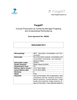 Information analysis, consolidation and concentration