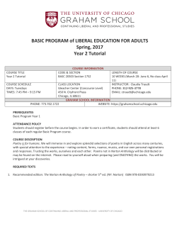 BASIC PROGRAM of LIBERAL EDUCATION FOR ADULTS Spring