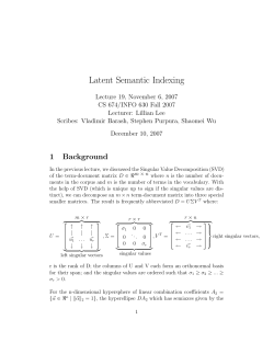 Latent Semantic Indexing - Cornell Computer Science