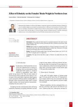 Effect of Ethnicity on the Females` Brain Weight in Northern Iran