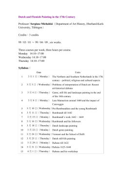 Dutch and Flemish Painting in the 17th Century Professor︰Sergiusz