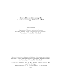 External forces influencing the e-business strategy of Siemens OCW