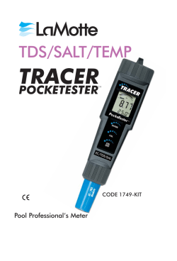 TDS Salt Temp tracer 1749 instruction manual