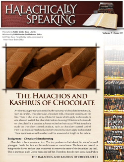 The Halachos and Kashrus of Chocolate
