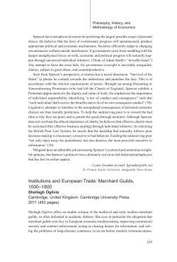Institutions and European Trade: Merchant Guilds, 1000&ndash;1800
