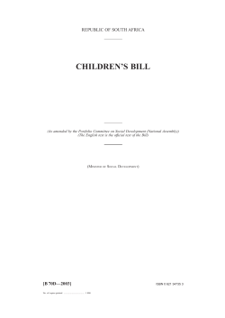 CHILDREN`S BILL - Children`s Institute