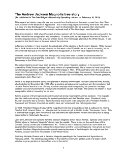 The Andrew Jackson Magnolia tree story