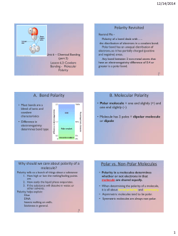 Polar vs. Non-Polar Molecules