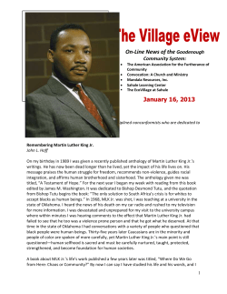 January 16 - Goodenough Community