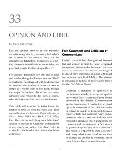 Opinion and Libel - Thompson Coburn LLP