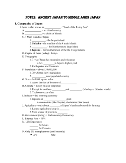 Notes: Ancient Japan to Middle Ages Japan