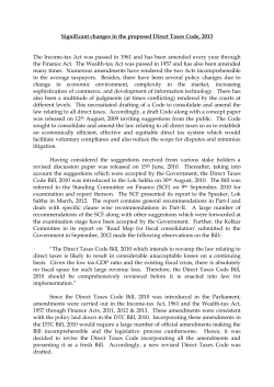 Direct Taxes Code, 2013
