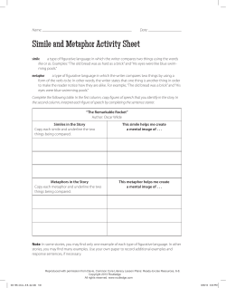 Simile and Metaphor Activity Sheet