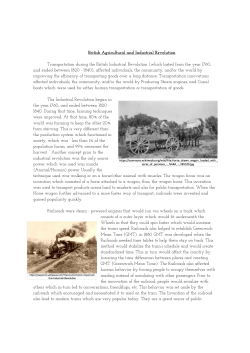 British Agricultural and Industrial Revolution Transportation during