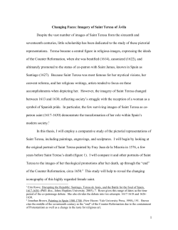Changing Faces: Imagery of Saint Teresa of &Aacute;vila