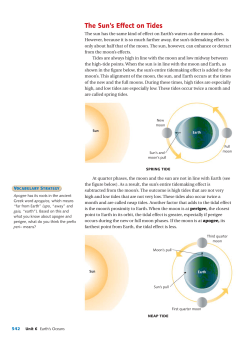 The Sun`s Effect on Tides