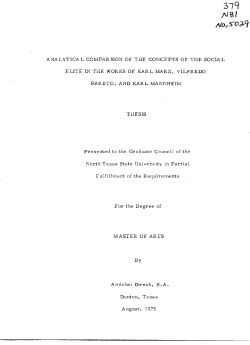 analytical comparison of the concepts of the social elite in the works