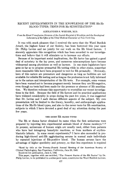 RECENT DEVELOPMENTS IN THE KNOWLEDGE OF THE Rh