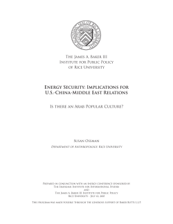 Energy Security: Implications for U.S.-China