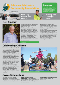 Advance Ashburton Community Foundation Scholarships 2016