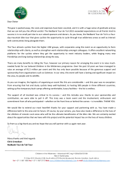 Dear Dieter The gear is packed away, the costs and