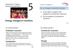 C2 Topic 5 Energy changes in reactions Revision PowerPoint