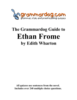 ETHAN FROME by Edith Wharton &ndash; Grammar and Style
