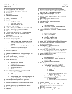 Chapter 22-The Progressive Era, 1900-1920 Chapter 23