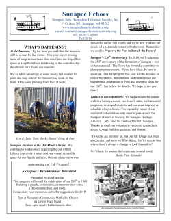 Fall 2016 - Sunapee Historical Society