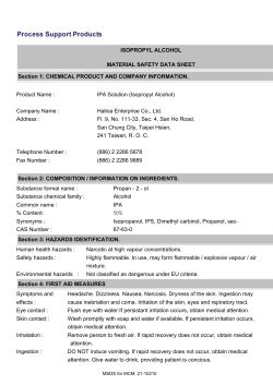 ISOPROPYL ALCOHOL MATERIAL SAFETY DATA SHEET Section