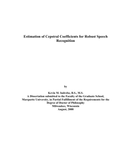 Estimation of Cepstral Coefficients for Robust Speech Recognition
