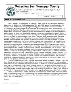 From the Director`s desk - Recycling for Newaygo County