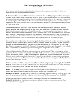 Some Comments on Views of the Millennium