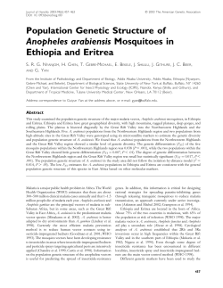 Population Genetic Structure of Anopheles