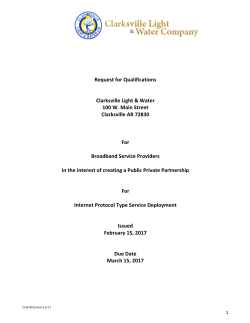 RFQ - Clarksville Light and Water, AR