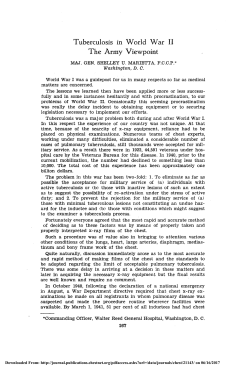 Tuberculosis in World War II The Army Viewpoint