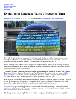 Evolution of Language Takes Unexpected Turn | Wired Science