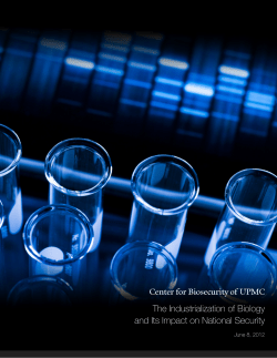 The Industrialization of Biology and Its Impact on National Security