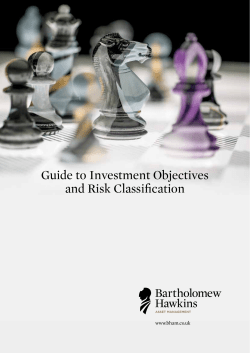 Guide to Investment Objectives and Risk Classification