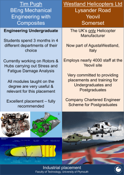 Tim Pugh BEng Mechanical Engineering with Composites Westland