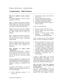 CATEGORISATIONMale - Prisoners` Advice Service