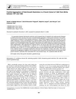 Familial Aggregation of Fetal Growth Restriction in a French Cohort