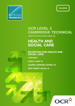 Nutrition for health and social care