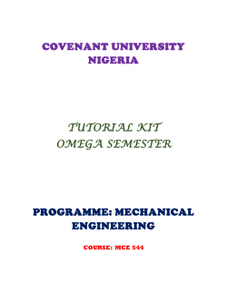mce544 tutorial kit - Covenant University