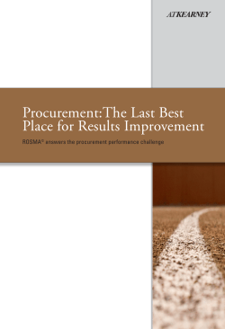 Procurement:The Last Best Place for Results