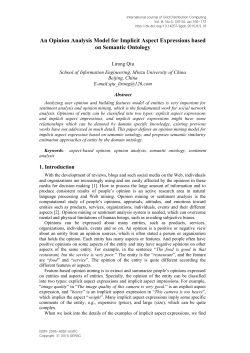An Opinion Analysis Model for Implicit Aspect Expressions
