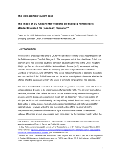 The Irish abortion tourism case The impact of EU fundamental