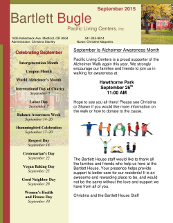 September 2015 Newsletter - Bartlett House of Medford, Or